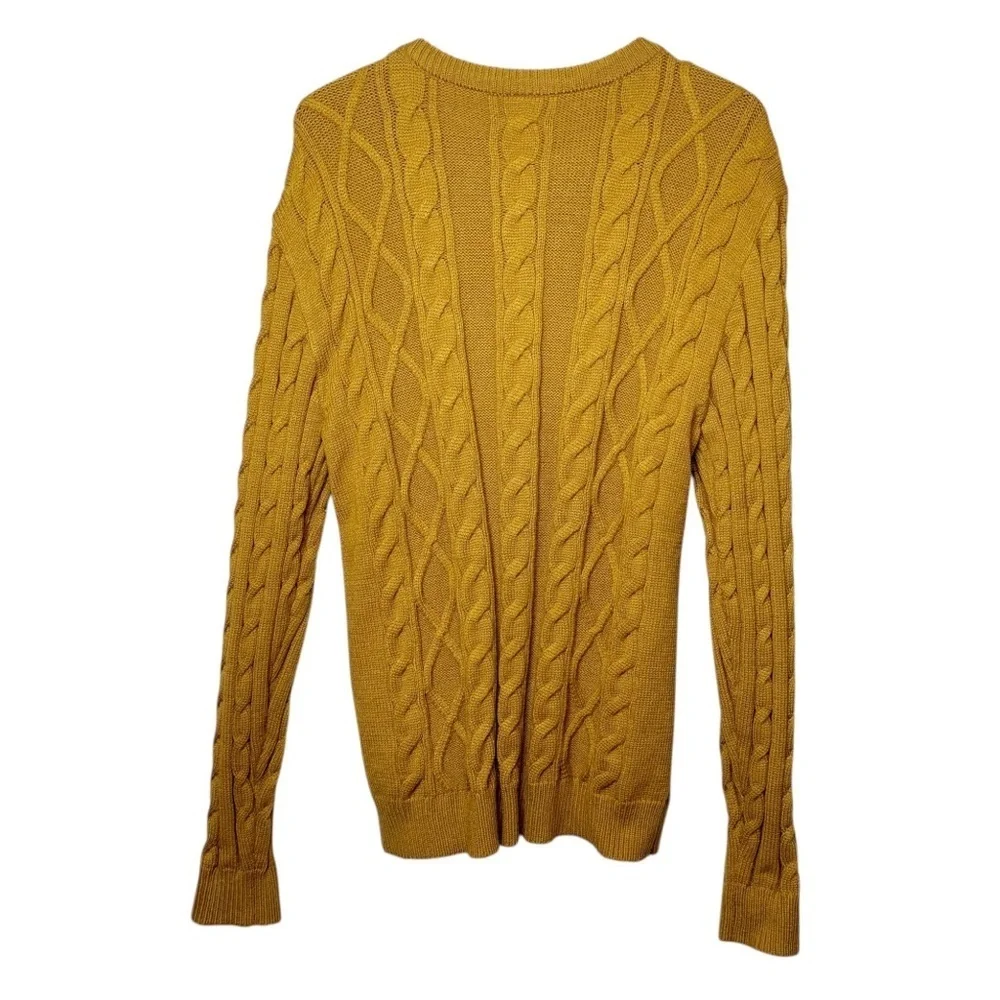 Disney Donald Duck Mustard Women’s Cable Knit Crewneck Women’s Sweater Sz L - Picture 11 of 14